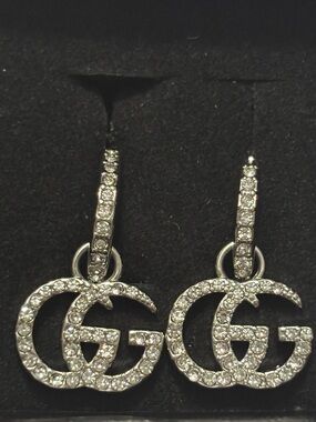Gucci Diamond Double G Drop Earrings